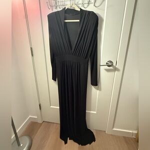 Fashion Nova Black Long Sleeve Gown
